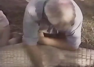 Crazy zoophiles are fucking with a crocodile
